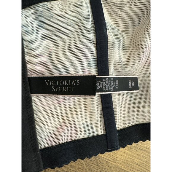 Victoria's Secret Very Sexy Push-Up 36DD Pink Floral Black Lace Corset Bustier - Picture 6 of 9